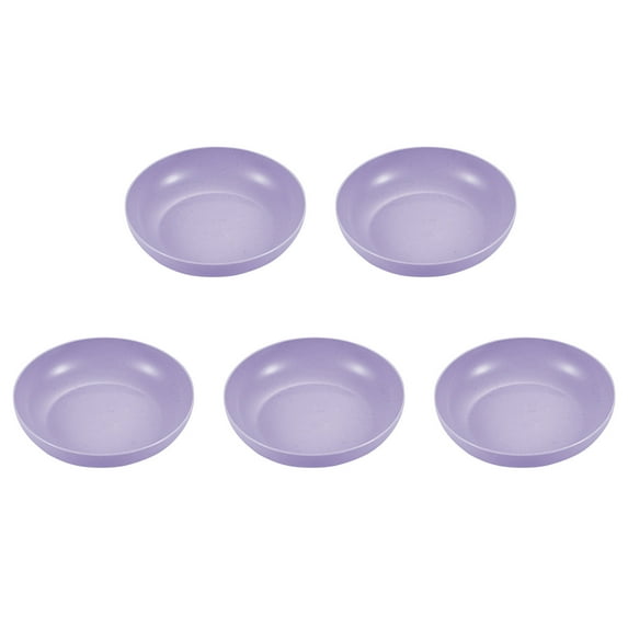 Lilixerw 5 PCS Unbreakable Dinner Plates Set,Reusable Plastic Wheat Straw Plates,Microwave and Dishwasher Safe Plate for Kitchen,Dessert,Purple