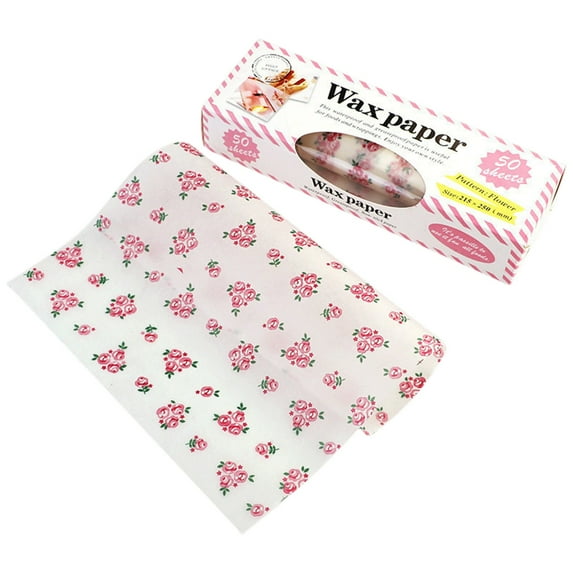 Lilixerw 50 Sheets Food Wrapping Paper,Wax Paper Oil Proof Waterproof Paper with Cute Pattern,Non-Stick Wraps Paper for Gift