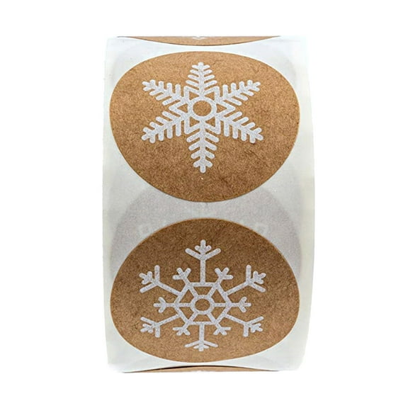 Lilixerw 500 PCS Christmas Stickers,Merry Christmas Stickers with Snowflake Pattern,Xmas Envelope Seals Sticker Roll for Gifts