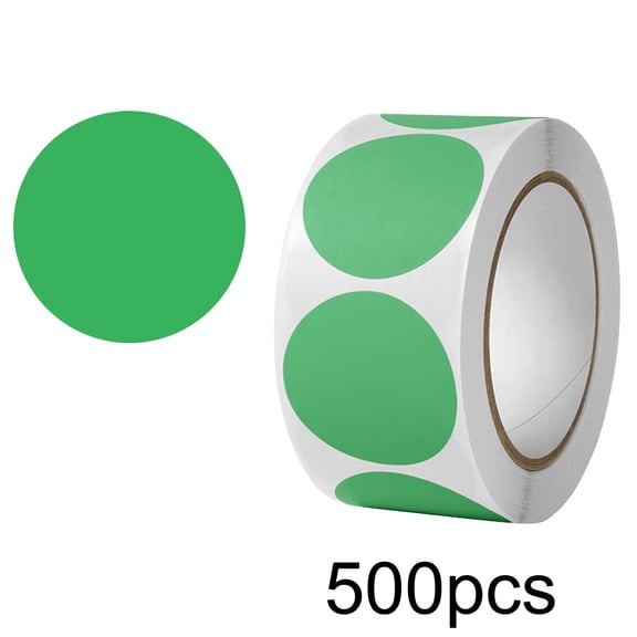 Lilixerw 500 Pcs 1 Inch Colored Dot Stickers,Round Marking Labels for Decoration, Adhesive Color Coding Dots for Organizing Classroom Office Supplies, Green