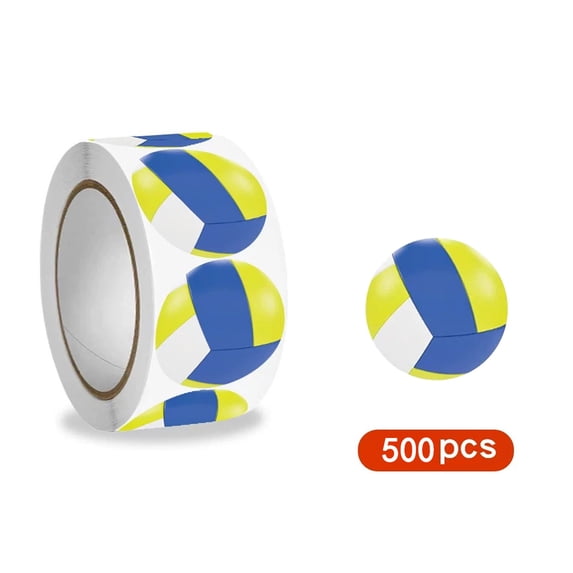 Lilixerw 500 Pcs Volleyball Stickers Sports Roll Stickers Party Favors Supplies Decorations DIY Labels Decals for Water Bottles Cards Envelopes Gifts
