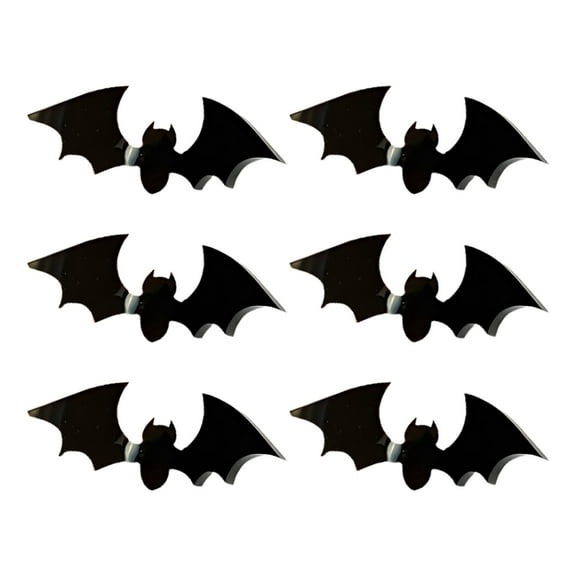 Lilixerw 6 PCS Halloween Cupcake Acrylic Decoration,Halloween Bat Cake Decorations,for Halloweens Theme Party Supplies