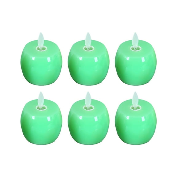 Lilixerw 6-Pack Flameless LED Candles,Battery Powered Tea Lights with Realistic Flicker,for Wedding Christmas Home Tabletop Decor,2.36Inch,Green