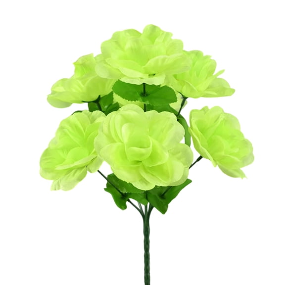 Lilixerw 7-Stem Realistic Artificial Roses,Green Fake Flowers for Home Decor,Valentine's Day Gifts,Lifelike Simulation Silk Flowers,13.4 Inch