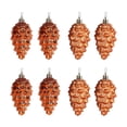 thumbnail image 1 of Lilixerw 8 PCS Glitter Christmas Tree Pinecone Shape Ornaments,3.5 Inch Hanging Pine Cone Ornaments,Xmas Tree Decor,Party Supplies,Orange, 1 of 6