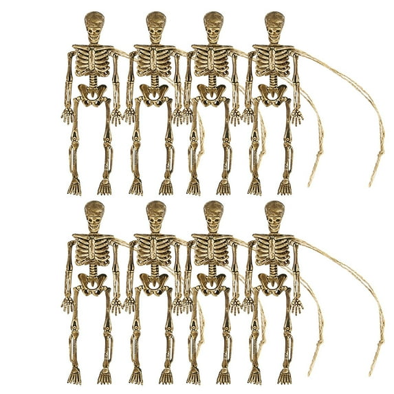 Lilixerw 8 PCS Posable Halloween Skeleton Decor,Hanging Skeletons Ornament for Halloween Decorations,Festival Party Props,Haunted House Accessories