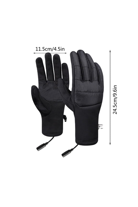 9.6 inch Heated Gloves with USB Charging,3-Level Adjustable Heating,Waterproof Winter Touchscreen Gloves for Men & Women,Windproof for Driving,Camping,Hiking,Skiing,Black