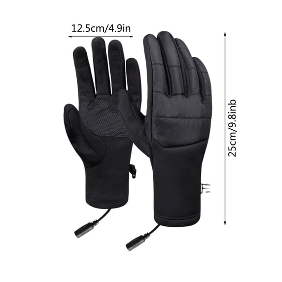 Lilixerw 9.8 in Heated Gloves with USB Charging,3-Level Adjustable Heating,Waterproof Winter Touchscreen Gloves for Men & Women,Windproof for Driving,Camping,Hiking,Skiing,Black