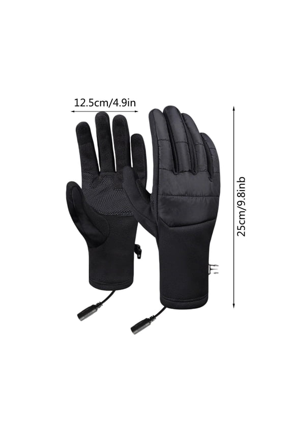 9.8 in Heated Gloves with USB Charging,3-Level Adjustable Heating,Waterproof Winter Touchscreen Gloves for Men & Women,Windproof for Driving,Camping,Hiking,Skiing,Black