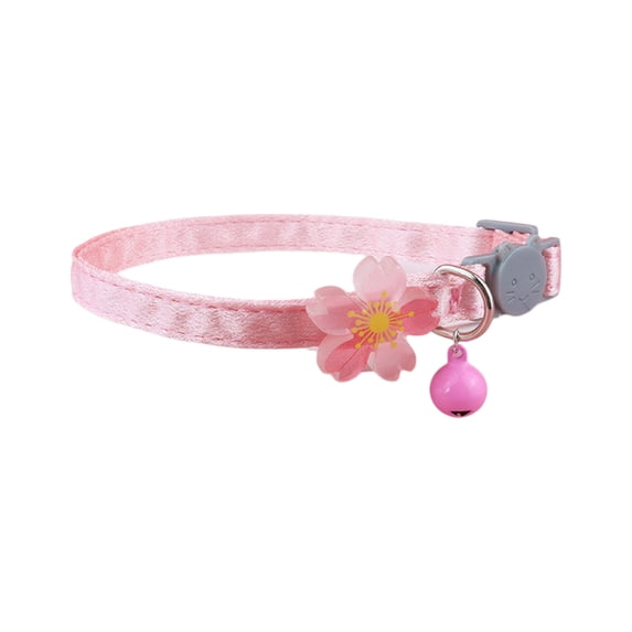 Lilixerw Adjustable Cat Collar with Bell,Removable Lace Bow & Beaded Design for Cat,8.26-12.5Inch Soft Pet Accessory,Festival Gift for Cat Lovers