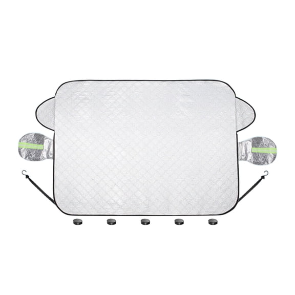 Lilixerw All Weather Windshield Snow Cover for Cars & SUVs,Thickened Winter Frost Shield with 5 Magnetic Points,Silver,62.9x45.6in