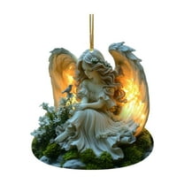Lilixerw Angel Fairy Christmas Tree Ornaments,Beautiful Acrylic Hanging Ornaments for Xmas Tree,Winter Festival Wedding Home Party Decor