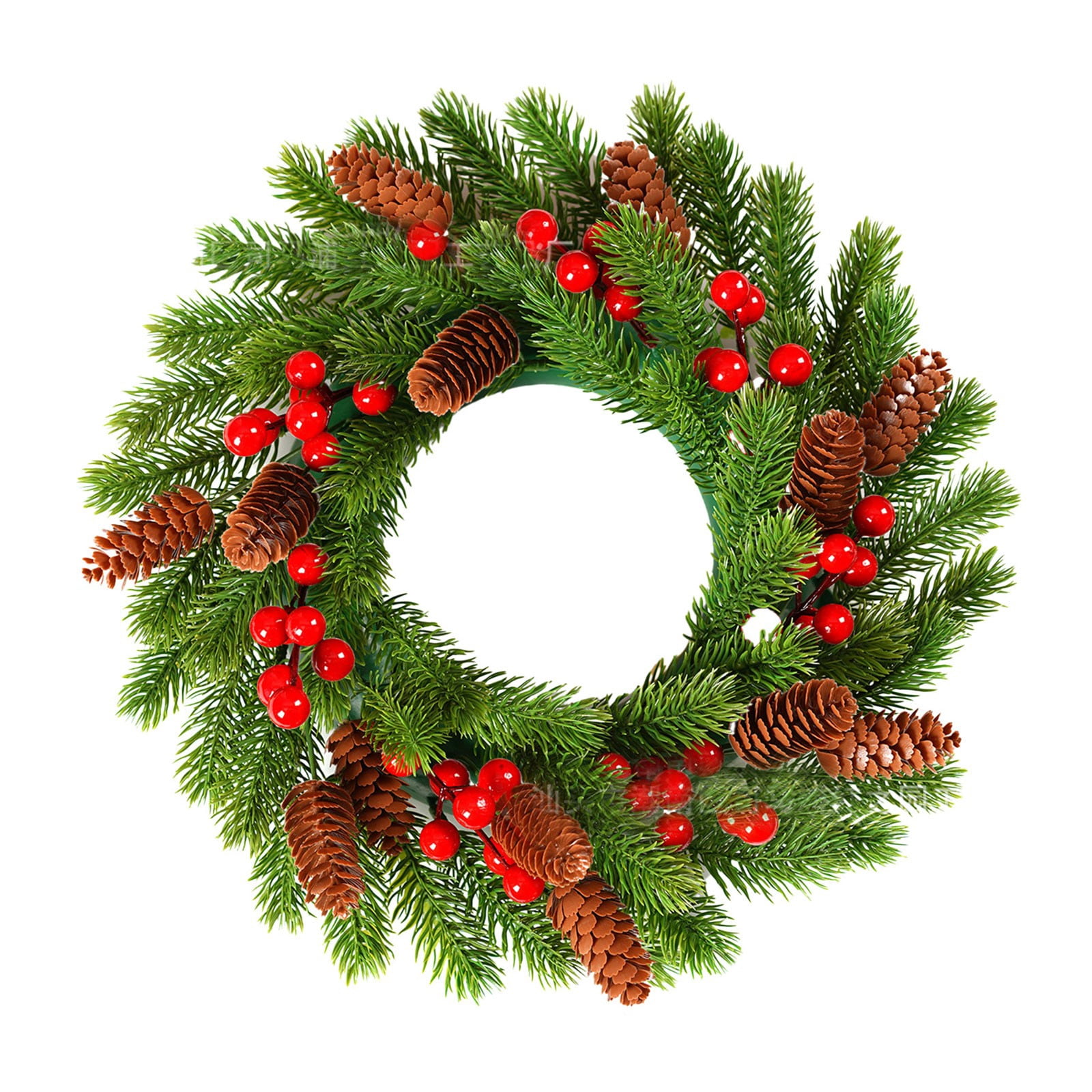Lilixerw Artificial Christmas Wreath with Simulated Red Berries