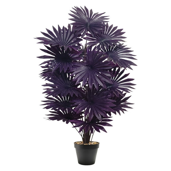 Lilixerw Artificial Potted Plants,33Inch Realistic Fake Tropical Houseplants with 24 Leaves for Home Office Desk Shelf Decor,Black