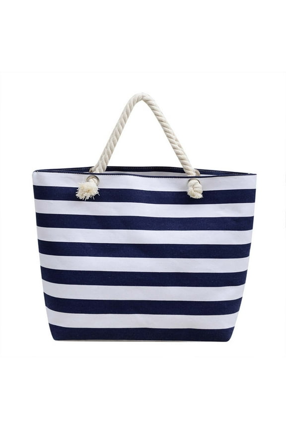 Lilixerw Beach Tote Bag,Women Waterproof Sandproof Shoulder Handbag for Picnic Vacation,Christmas Beach Camping Bag Outdoor,Dark Blue