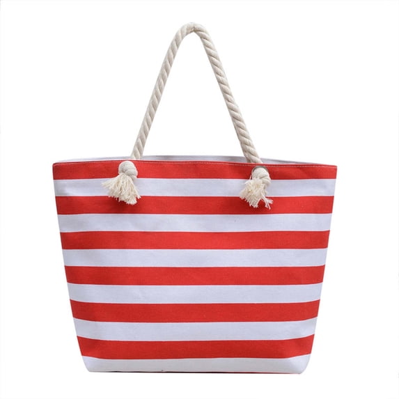 Lilixerw Beach Tote Bag,Women Waterproof Sandproof Shoulder Handbag for Picnic Vacation,Christmas Beach Camping Bag Outdoor,Red