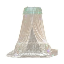 Lilixerw Bed Mosquito Net,Ruffled Bed Curtains for Room,Princess Round Hanging Bed Tent for Room Decor,White