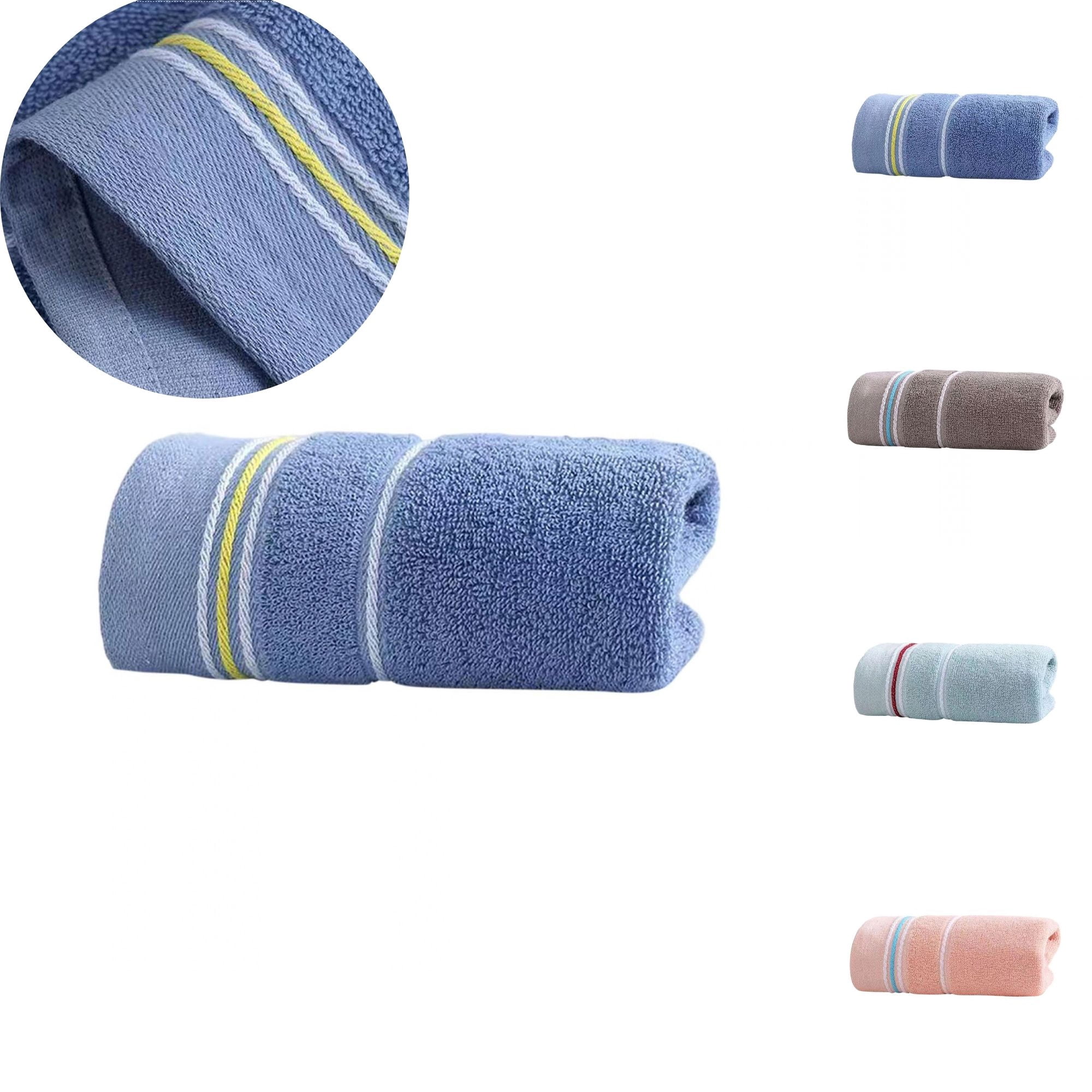 Lilixerw Blue Decorative Face Towel with Contrast Stripe Band ...