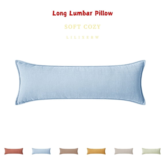 Lilixerw Body Pillow 11.81x27.56 inch, Chevron Lumbar Pillow with Insert, Back Support Throw Cushion for Bedroom, Living Room, Sofa Decoration