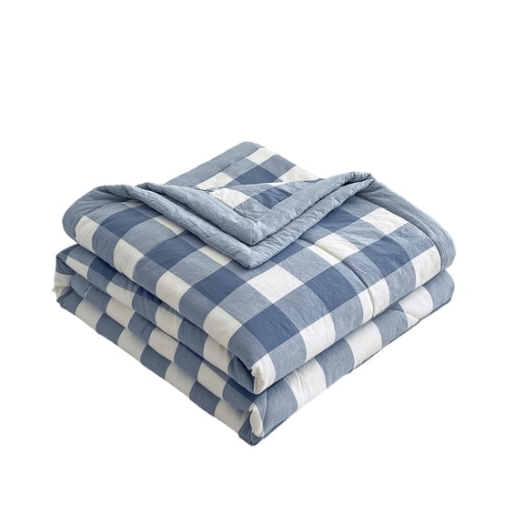 Lilixerw Breathable Cooling Grid Blanket,Air Conditioning Quilt Lightweight for Summer,Summer Nap Travel Bedroom Bedding for Hot Sleepers,78.74x59.06 Inch,Sky Blue