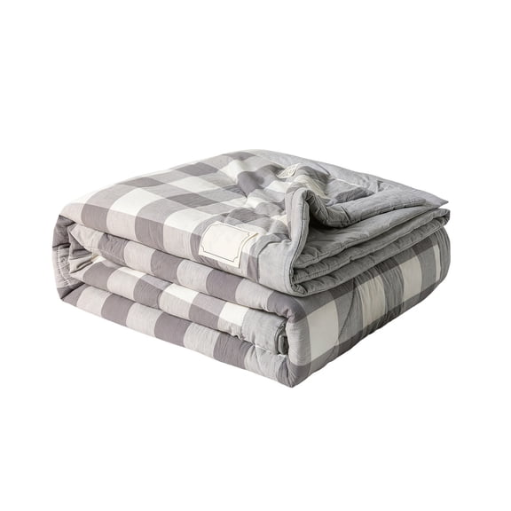 Lilixerw Breathable Cooling Grid Blanket,Air Conditioning Quilt Lightweight for Summer,Summer Nap Travel Bedroom Bedding,78.74x59.06 Inch,Gray