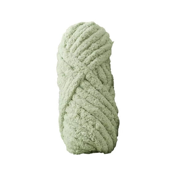 Lilixerw Bulky 6 Weight Crochet Knitting Chenille Yarn,Soft Polyester Yarn for Slippers Blankets Scarves,Beginner Friendly,200g Skein,Green,7.87 Inches