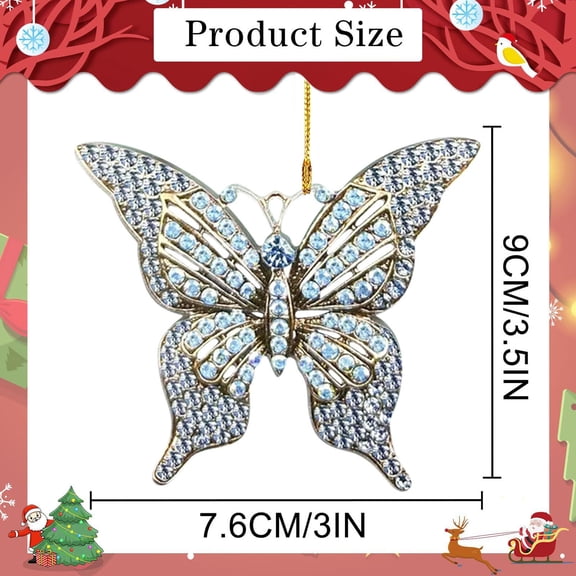 Lilixerw Butterfly Christmas Ornament 2025,Acrylic Festival Hanging Ornaments Pretty Colorful Christmas Tree Decorations,Xmas Ornaments Gifts for Women