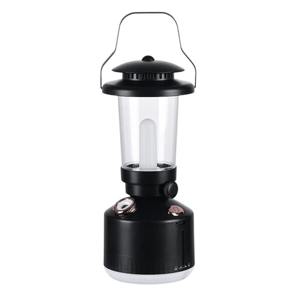 Lilixerw Camping Lantern Humidifier Combo,Portable & Hanging,2 Mist & 2 Light Modes,Dimmable Warm/White Light,USB Rechargeable,For Bedroom,Travel,Tent,3.77x8.85 In,Black