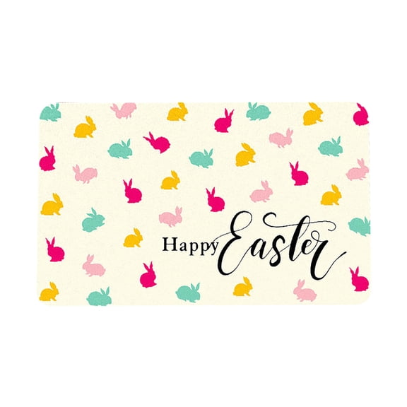 Lilixerw Cartoon Easter Bunny Egg Decor Rug,Funny Holiday Floor Mat for Living Room,Entryway,Festive Easter Home Decor,Soft Non-Slip Backing Carpet,Easy to Clean,47.2x31.5 inch,Multicolor
