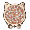 thumbnail image 1 of Lilixerw Cat-Shaped Wooden Jigsaw Puzzle,Household Color Board,Educational Toys for Family,Home Desktop Wall Decoration,Unique Gifts for Cat Lovers, 1 of 3