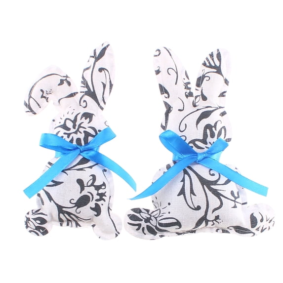 Lilixerw Chinese Style Blue and White Porcelain Fabric Easter Bunny Ornament,Easter Rabbit Doll Table Centerpiece,Holiday Home Decor,Gift,Spring Festival Ornament
