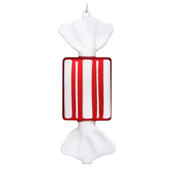Lilixerw Christmas Candy Ornament with Red White Stripe,Plastic Peppermint Candy Decorations for Hanging Xmas Tree,Festival Party Setting Prop,6.3 inch