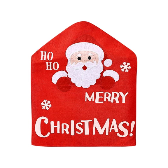 Lilixerw Christmas Chair Covers with Santa Claus Print,Festival Stool Cover for Holiday Dining Decor,Soft Xmas Chair Cover,Easy to Clean,21.65x17.72Inch,Red