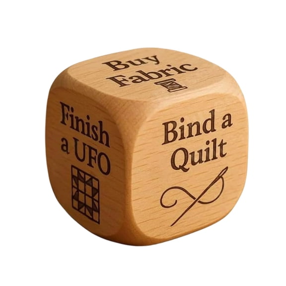Lilixerw Christmas Decision Dice 2025,Solid Wood Engraved Sewing Craft Dice,Creative Gift for Sewing Lovers,1.5Inch Wooden Dice