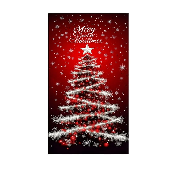 Lilixerw Christmas Door Cover Decor,78.74x35.43in Large Xmas Theme Pattern Door Curtain for Holiday Party,Xmas Tree Wall Hanging Decor,Reusable Multi-Scene