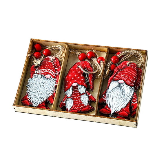 Lilixerw Christmas Faceless Gnomes Wood Ornament,Cute Wooden Christmas Hanging Decor for Xmas Tree,Home,Xmas Gift,Collectible Decoration