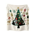 thumbnail image 1 of Lilixerw Christmas Flannel Blanket,Double-Sided Soft Plush Xmas Throw Blanket for Sofa Bed Decor,Holiday Party Gift with Xmas Tree Pattern,39x59in White, 1 of 8