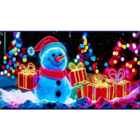 Lilixerw Christmas Garage Door Banner,15.75x6.89 Ft Large Outdoor Holiday Decor,Durable Weather-Resistant Background Cloth for Outdoor Indoor Xmas Party Decorations