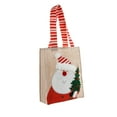 thumbnail image 1 of Lilixerw Christmas Gift Tote Bag,Linen Reusable Bag with Santa & Snowman Print,For Candy Small Gifts Holiday Decor,19Inch Red, 1 of 6