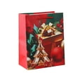 thumbnail image 1 of Lilixerw Christmas Paper Gift Bag,Santa Snowflake Print Xmas Bag for Holiday Present Wrapping,Xmas Tree Decoration,9x7Inch Red Handle Bag, 1 of 6
