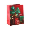 thumbnail image 1 of Lilixerw Christmas Paper Gift Bag,Santa Snowflake Print Xmas Bag for Holiday Present Wrapping,Xmas Tree Decoration,9x7Inch Red Handle Bag, 1 of 6