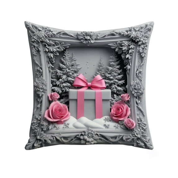 Lilixerw Christmas Pillow Cover,17.7x17.7Inch Festive Printed Xmas Decor,Soft Pillow Case with Hidden Zipper for Sofa Bed Living Room