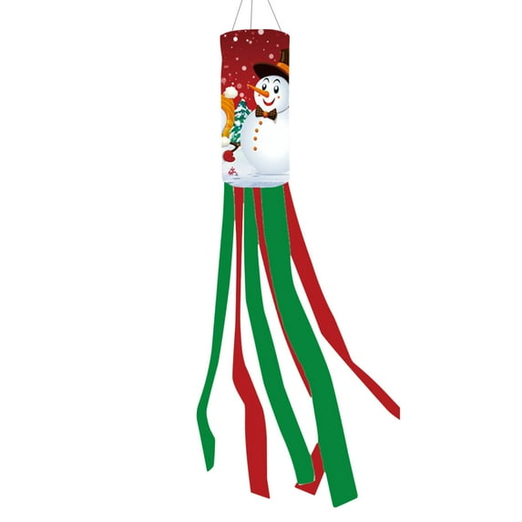 Lilixerw Christmas Santa Pattern Windsock Decorations,Hanging Outdoor Garden Flag Christmas Arrangement Flag,Festival Supplies
