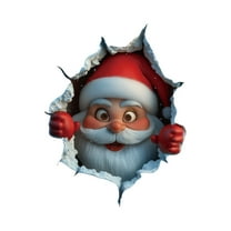 Lilixerw Christmas Sticker,Santa Claus Pattern Holiday Decals,Xmas Waterproof Stickers for Gifts,Christmas Window Party Decor,11.4 x 9.8 inch