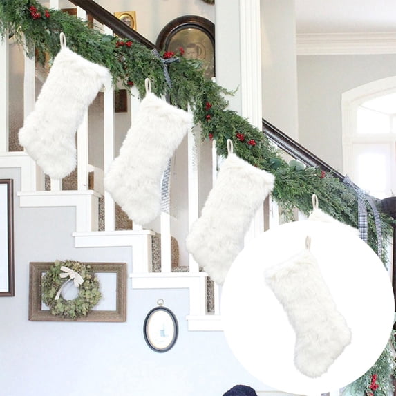 Lilixerw Christmas Stocking Decoration, Large Size Solid Fluffy Hanging Sock Ornament, for Fireplace, Mantel, Christmas Tree and Home Holiday Display Setup, 18.9 inch