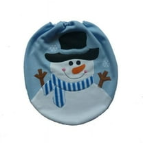 Lilixerw Christmas Toilet Lid Cover,Cute Snowman Pattern Toilet Seat Cover for Bathroom,Flannel Toilet Seat Lid Cover