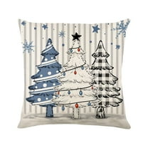 Lilixerw Christmas Tree Pillow Cover,Linen Plaid Printed Cushion Cover for Sofa,Couch,Living Room Holiday Party Decor,Xmas Gift,17.7x17.7Inch