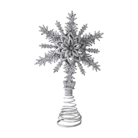Lilixerw Christmas Tree Topper Star,Silver Hollow 3D Sparkling Star with Easy Clip Installation,Foldable Iron Design for Xmas Decor,8.34x4.44Inch