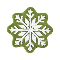 Lilixerw Christmas Winter Snowflake Shaped Bathroom Rug,Xmas Snowflake Doormat Bath Mat for Indoor Home Decoration,Festival Supplies,15.7 x 15.7 inch