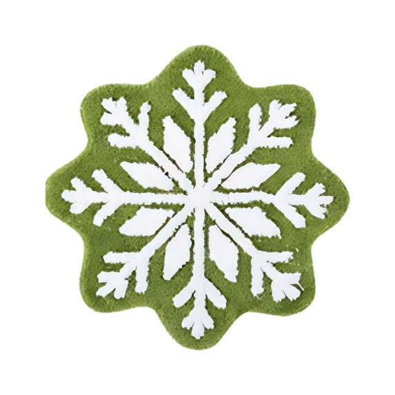 Lilixerw Christmas Winter Snowflake Shaped Bathroom Rug,Xmas Snowflake Doormat Bath Mat for Indoor Home Decoration,Festival Supplies,15.7 x 15.7 inch